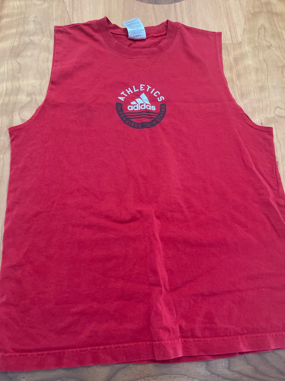 adidas Red Crewneck T-Shirt with Logo Tag